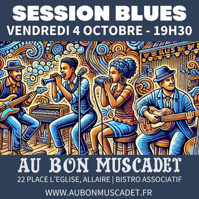 Affiche : Bœuf blues, 4 octobre 2024