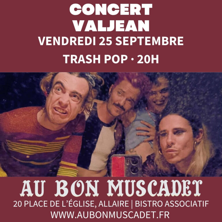 Affiche : Valjean — trash pop, 25 septembre 2026