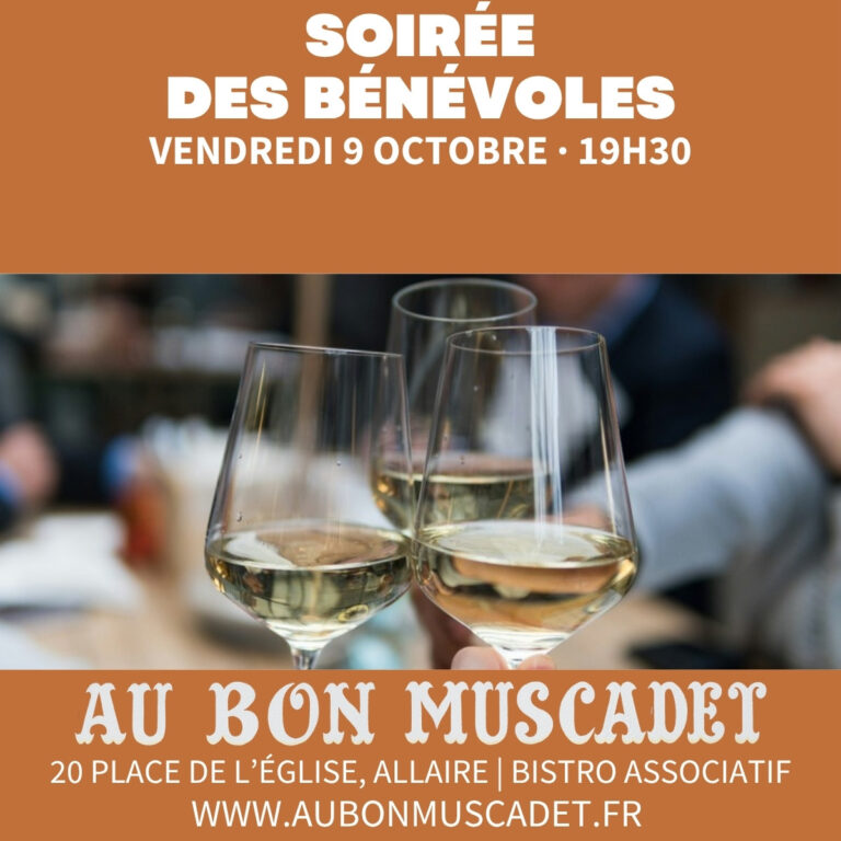 Affiche : Soirée bénévoles, 9 octobre 2026