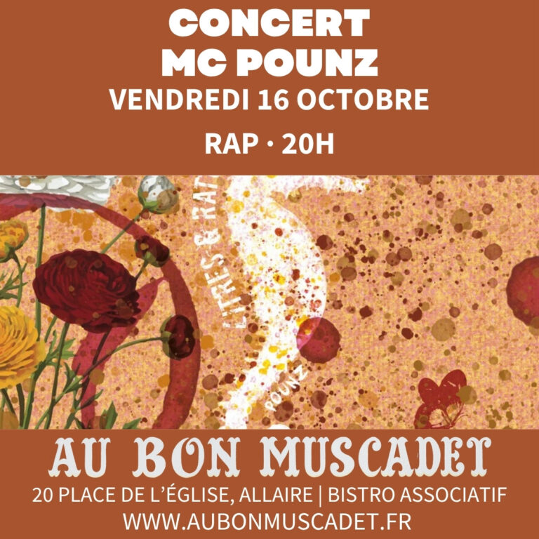 Affiche : MC Pounz — rap, 16 octobre 2026